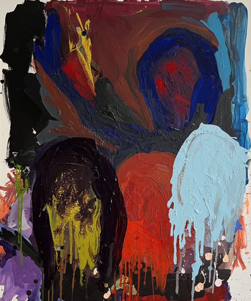 &raquo;The most expensive teacher&laquo;, acrylics on cotton, 11<span class="slash">/</span>2023, 200 × 120 cm