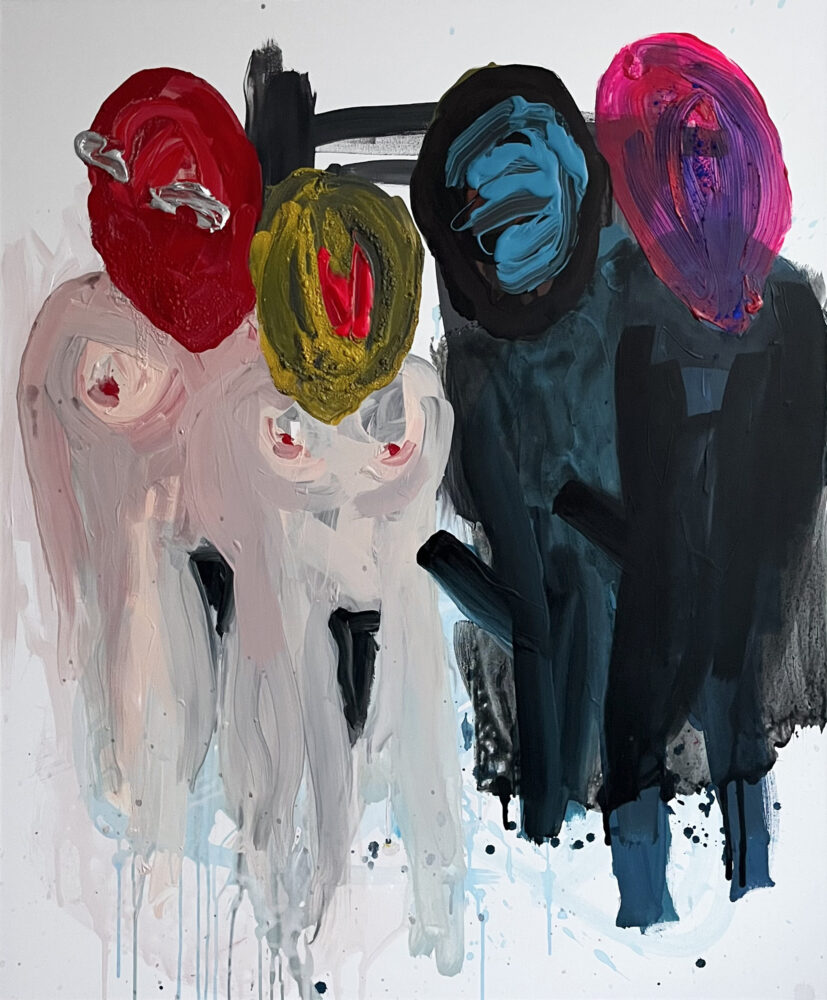 &raquo;The end of war&laquo;, acrylics on cotton, 11<span class="slash">/</span>2023, 200 × 120 cm