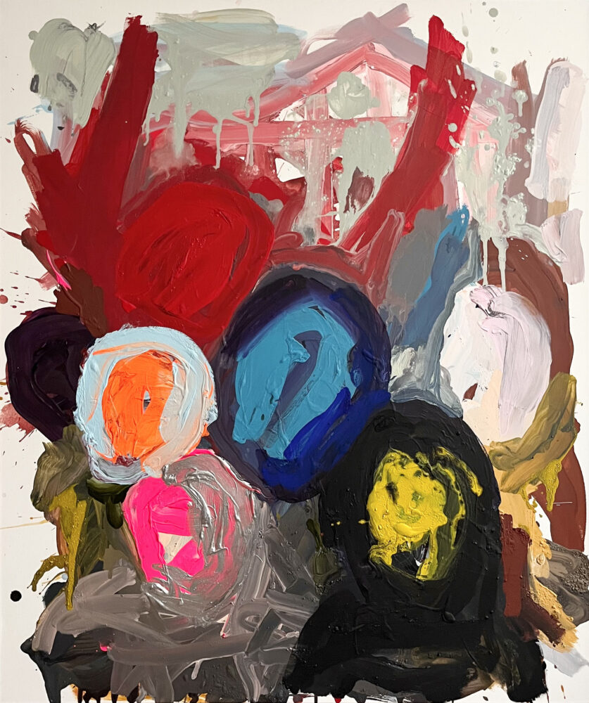 &raquo;Too many undersecretaries&laquo;, acrylics on cotton, 12<span class="slash">/</span>2023, 200 × 120 cm