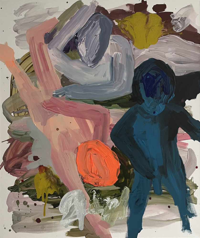 &raquo;Banquet&laquo;, acrylics on cotton, 12<span class="slash">/</span>2023, 200 × 120 cm