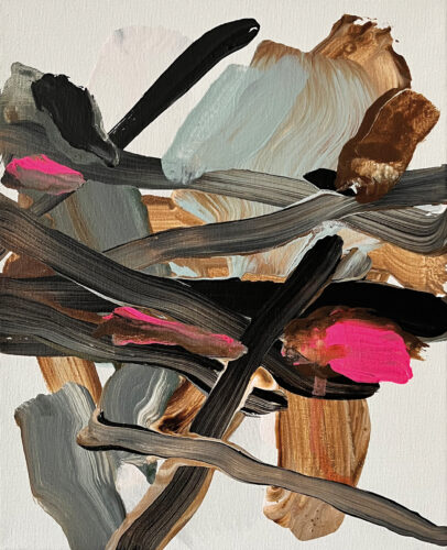 &raquo;Zwischen den Birken… 06&laquo;, acrylics on cotton, 02<span class="slash">/</span>2026, 30 x 24 cm