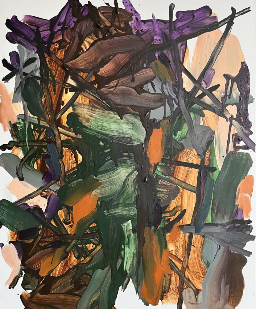 &raquo;Zwischen den Birken… 12&laquo;, acrylics on cotton, 02<span class="slash">/</span>2026, 120 × 100 cm