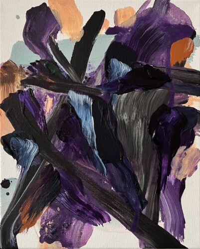 &raquo;Zwischen den Birken… 08&laquo;, acrylics on cotton, 02<span class="slash">/</span>2026, 30 × 24 cm